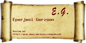 Eperjesi Gerzson névjegykártya